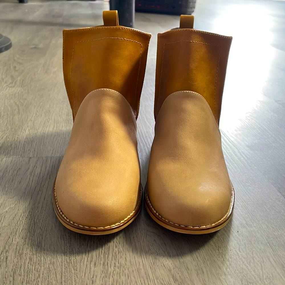 Slip on MKS ankle boots (cream/tan)